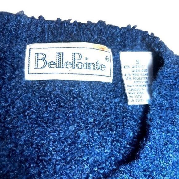 Belle Pointe Vintage Blue Cardigan Sweater with 3D Sunflower Embellishments - Picture 12 of 14